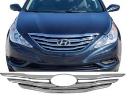 Fit Hyundai SONATA 4dr QAA Chrome ABS plastic 2pcs Grille Overlay SGC11360