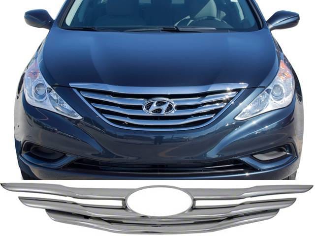 Fit Hyundai SONATA 4dr QAA Chrome ABS plastic 2pcs Grille Overlay SGC11360