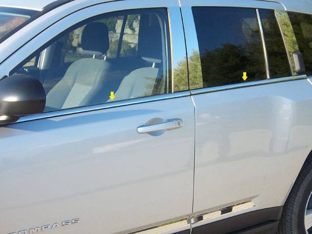 JEEP COMPASS 4dr QAA Stainless 4pcs Window Sill Accent WS51075