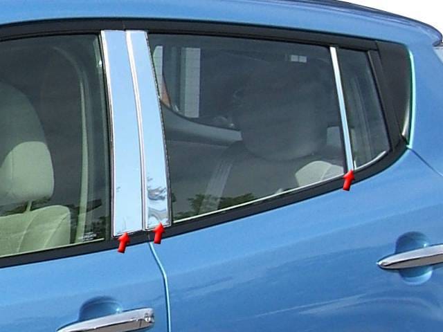 Fits Nissan LEAF 4dr QAA Stainless 6pcs Pillar Trim PP11581