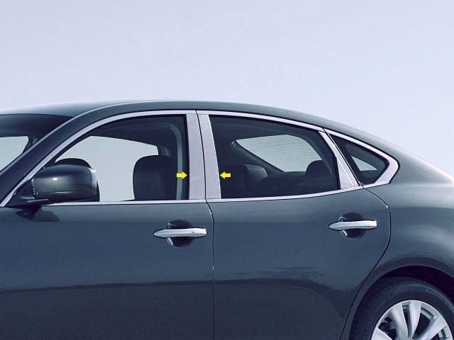 Fits Infiniti Q70 4dr QAA Stainless 4pcs Pillar Trim PP11057 thumbnail 3