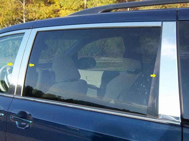 TOYOTA SIENNA 4dr QAA Stainless 6pcs Pillar Trim PP11151