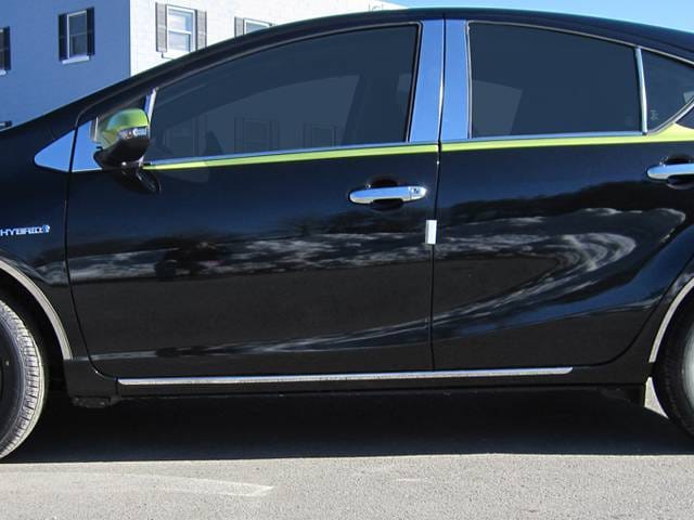 TOYOTA PRIUS C 4dr QAA Stainless 2pcs Rocker Panel Trim TH12706