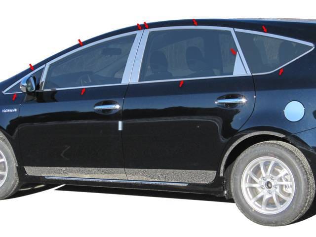 TOYOTA PRIUS V 4dr QAA Stainless 22pcs Window Accent Package WP12700