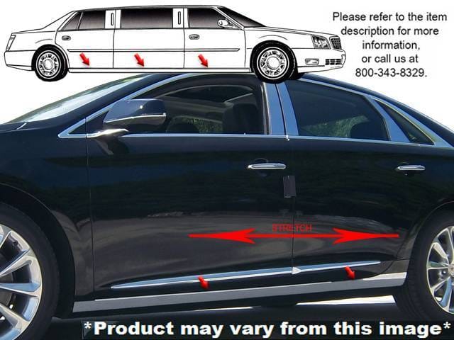 XTS Limousine - 44" Center QAA Stainless 6pcs Rocker Panel Trim TH53240