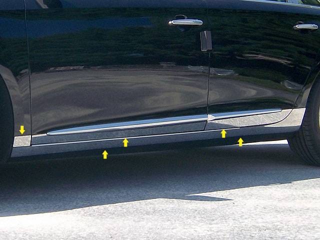 CADILLAC XTS 4dr QAA Stainless 10pcs Rocker Panel Trim TH53247