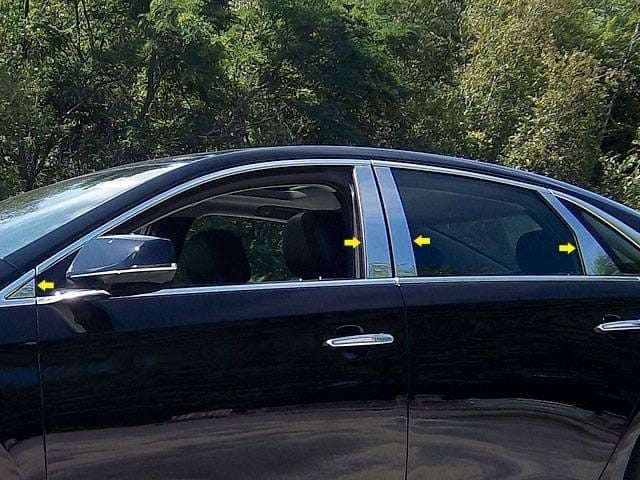 CADILLAC XTS 4dr QAA Stainless 8pcs Pillar Trim PP53247 thumbnail 3