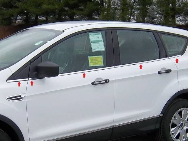 FORD ESCAPE 4dr QAA Stainless 10pcs Window Sill Accent WS53360
