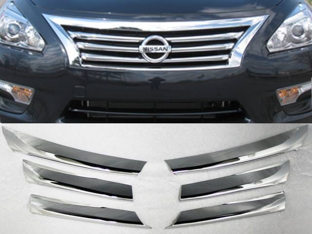 Fits Nissan ALTIMA 4dr QAA Chrome ABS plastic 6pcs Grille Overlay SGC13550