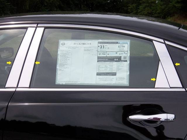 Fits Nissan ALTIMA 4dr QAA Stainless 8pcs Pillar Trim PP13552