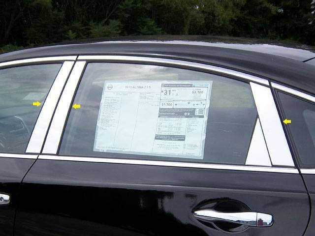 Fits Nissan ALTIMA 4dr QAA Stainless 6pcs Pillar Trim PP13551