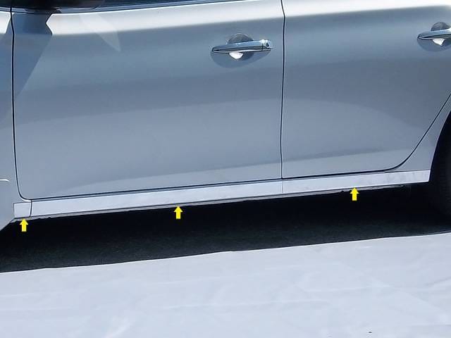Fits Nissan SENTRA 4dr QAA Stainless 6pcs Rocker Panel Trim TH13575