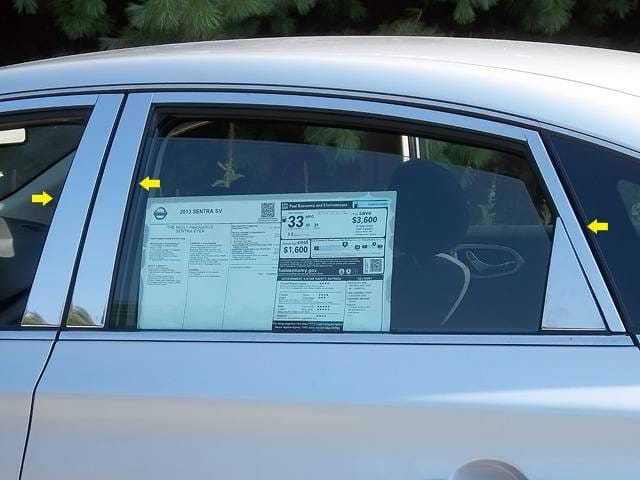 Fits Nissan SENTRA 4dr QAA Stainless 6pcs Pillar Trim PP13576