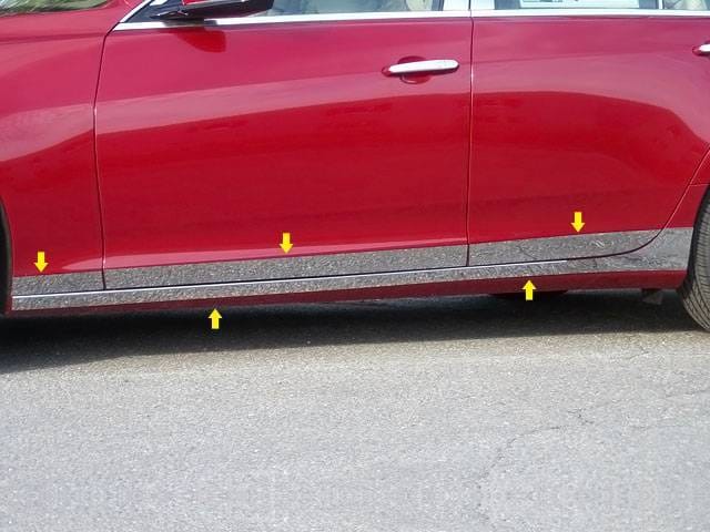 CADILLAC CTS 4dr QAA Stainless 10pcs Rocker Panel Trim TH54252