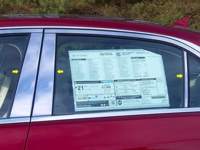 CADILLAC CTS 4dr QAA Stainless 6pcs Pillar Trim PP54251