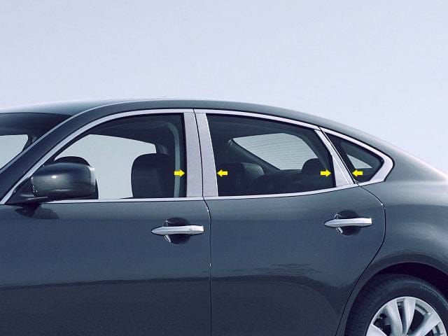 Fits Infiniti Q70 4dr QAA Stainless 8pcs Pillar Trim PP11059 thumbnail 4