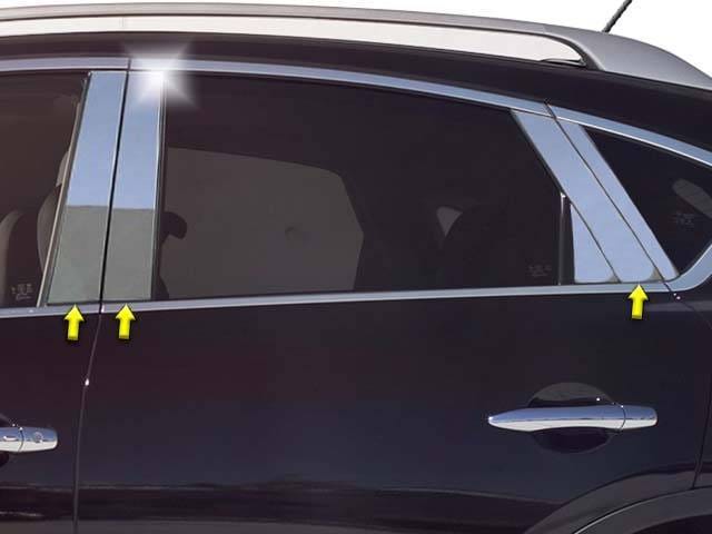Fits Infiniti QX50 4dr QAA Stainless 6pcs Pillar Trim PP14041 thumbnail 2