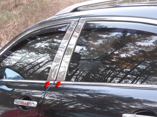 Fits Infiniti QX50 4dr QAA Stainless 4pcs Pillar Trim PP14040 thumbnail 2