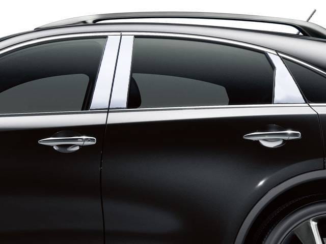 Fits Infiniti QX70 4dr QAA Stainless 6pcs Pillar Trim PP14046 thumbnail 2