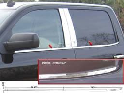 CHEVROLET SILVERADO 4dr QAA Stainless 4pcs Window Sill Accent WS54184