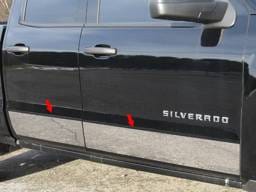 CHEVROLET SILVERADO 4dr QAA Stainless 4pcs Rocker Panel Trim TH54185