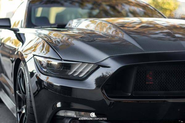 Ford Mustang 3 Cowl Anderson Composites Fiber Body Kit- Hood AC-HD15FDMU-CJ-DS thumbnail 2