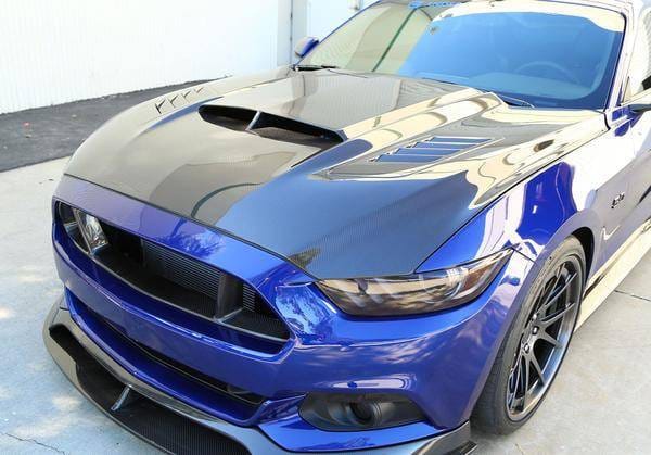 Ford Mustang Anderson Composites Fiber Body Kit Ram Air Hood AC-HD15FDMU-AB-DS thumbnail 2