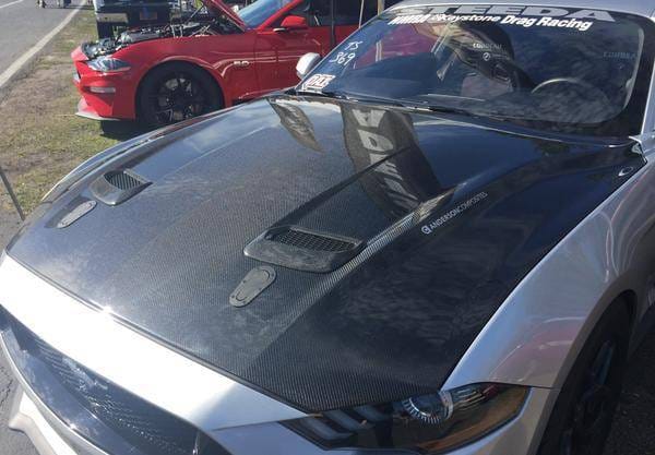 Ford Mustang Type-OE Anderson Composites Fiber Body Kit Hood AC-HD18FDMU-OE-DS thumbnail 7