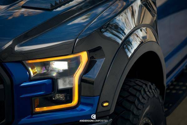 Ford Raptor OE Anderson Composites Fiber Front Fender Flares AC-FLR17FDRA-F thumbnail 8