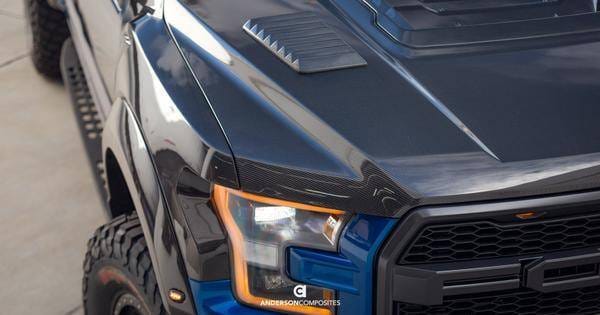 Ford Raptor Universal Anderson Composites Fiber Body Kit- Hood AC-HV17FDRA thumbnail 4