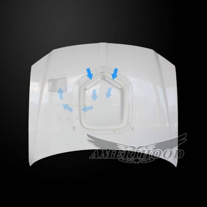 Dodge Magnum Shaker-Style AmeriHood Ram Air Hood DM05AHSHKFH thumbnail 3
