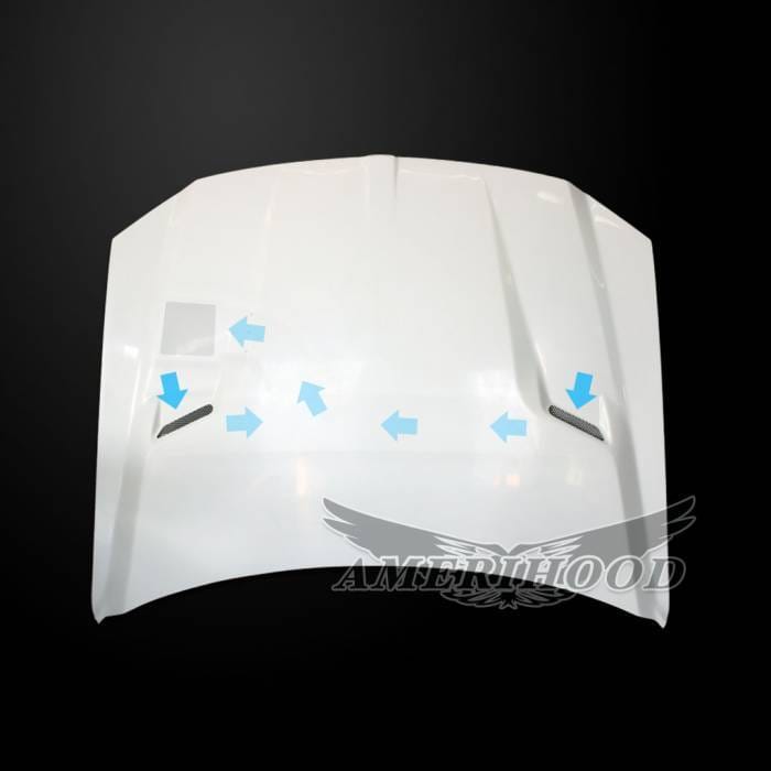 Dodge Magnum CLG-Style AmeriHood Ram Air Hood DM05AHCLGFHW thumbnail 2