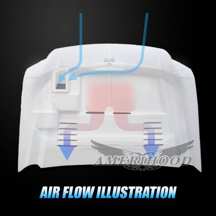 Ford Excursion E-Style AmeriHood Ram Air Hood FEXC00AHTEFHW