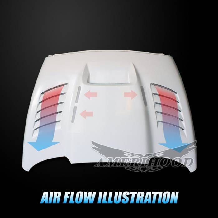 Dodge Ram 3500 SSK-Style AmeriHood Heat Extracting Hood DR03AHSSKFH35 thumbnail 9