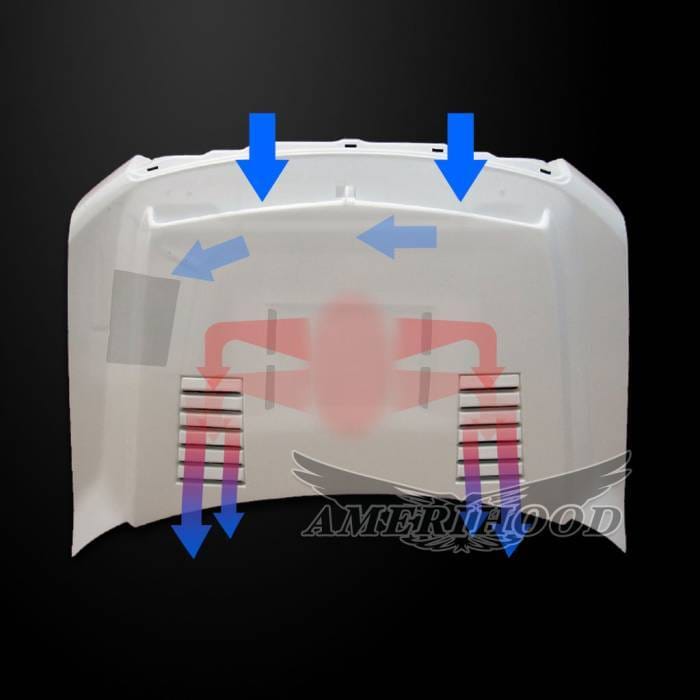 Ford F-150 E-Style AmeriHood Ram Air Hood F1509AHTEFH thumbnail 3