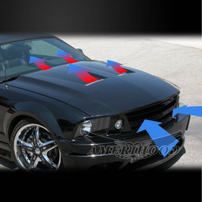 Ford Mustang 6-Style AmeriHood Heat Extracting Hood FM05AHT6FHW thumbnail 3