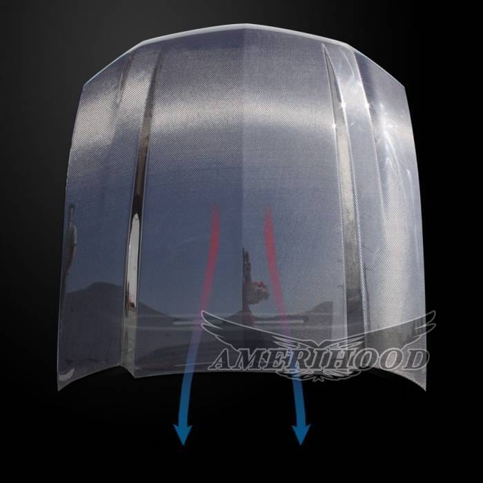 Ford Mustang 3" Cowl AmeriHood Carbon Fiber Hood FM10AHCWLCFH thumbnail 2