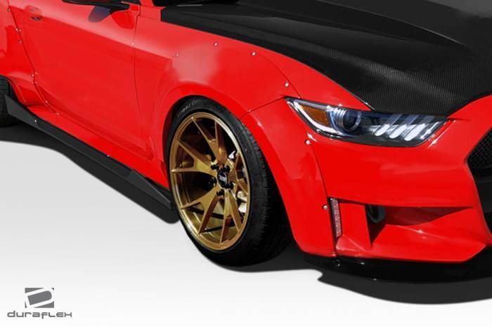 Ford Mustang Duraflex Grid Wide Body Front Fender Flares - 4 Piece - 112566 thumbnail 3