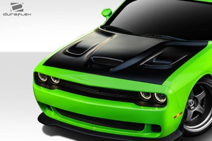 Dodge Challenger Duraflex Hellcat Look Hood - 1 Piece - 112342 thumbnail 2