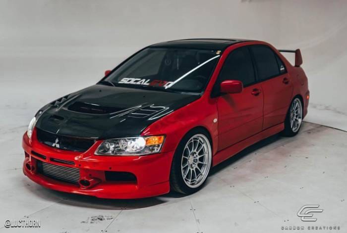 Mitsubishi Lancer Carbon Creations C-1 Hood - 1 Piece - 103203 thumbnail 4