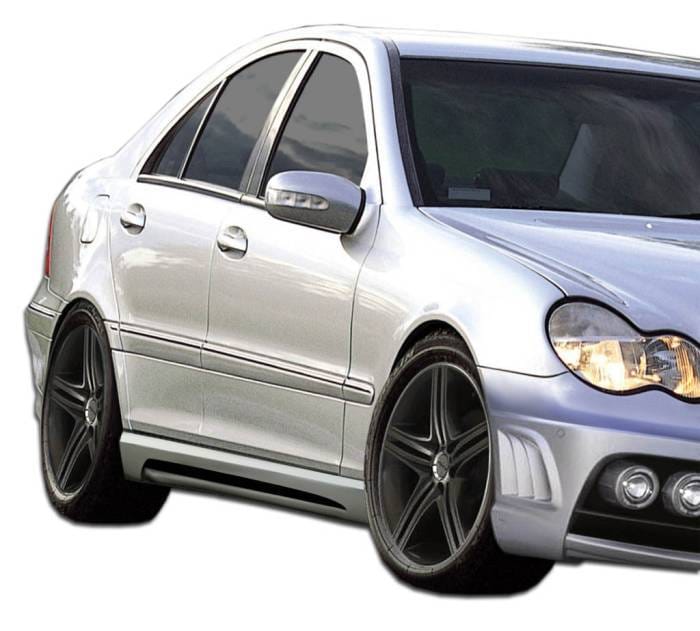 Mercedes-Benz C Class Duraflex W-1 Side Skirts Rocker Panels - 2 Piece - 107135