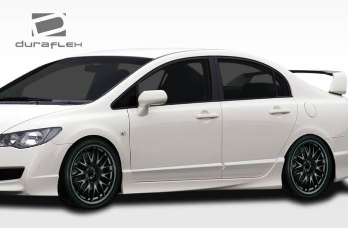 Honda Civic 4DR Duraflex JDM Type R Conversion Side Skirts Rocker Panels - 2 Piece - 107737 thumbnail 2