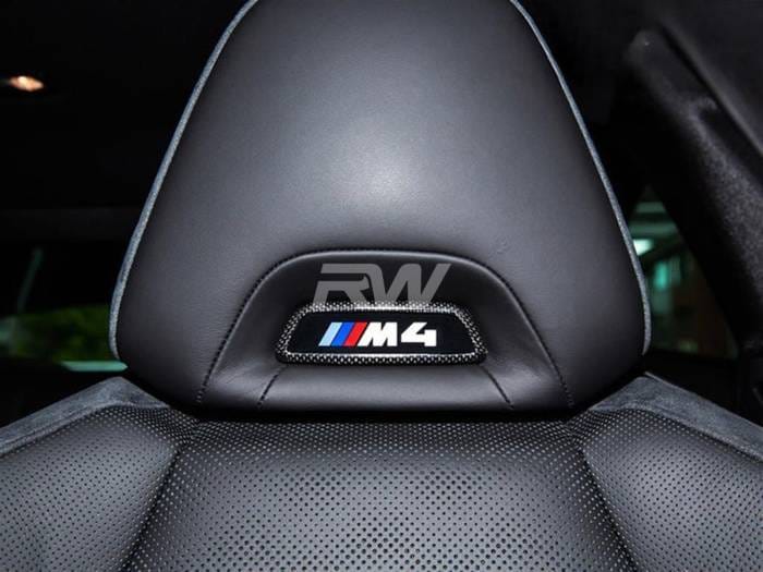 BMW M Carbon Fiber Seat Emblem Cover - Standard M Seats bmwg87047-1