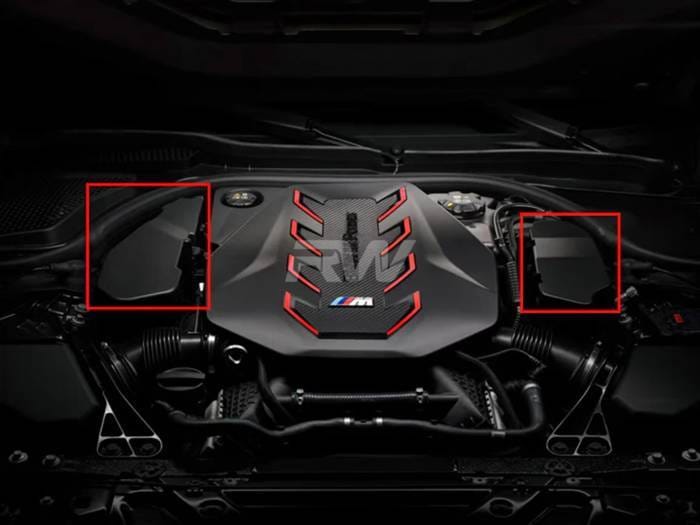 BMW G90 G99 M5 Carbon Engine Cover Extension Set bmwg9007