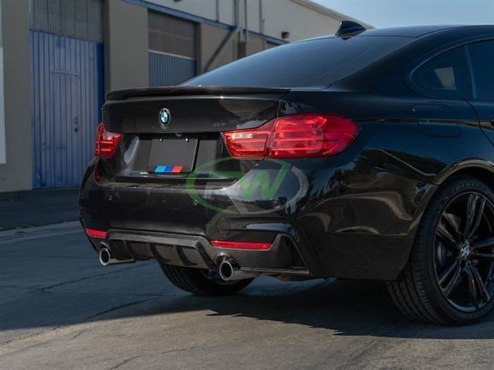 BMW F32 F33 F36 Perf. Style CF Diffuser: Dual Outlet - 435i, 440i bmwf32010-1