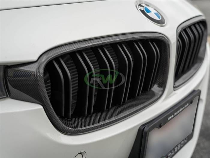BMW F30/F31 Double Slat Carbon Fiber Grilles bmwf30036 thumbnail 3