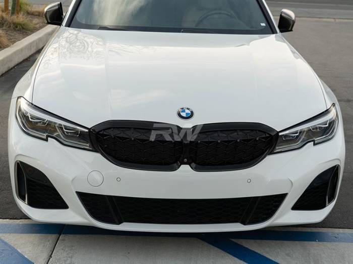 BMW G20 330i M340i Gloss Black Diamond Front Grilles bmwg20006 thumbnail 3