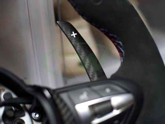 BMW Battle Paddle Shifters w/ White Symbols - Gloss bmwf8x010-1