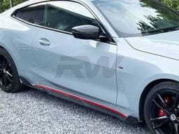 BMW G22 G23 DTM Carbon Fiber Side Skirt Extensions bmwg22016