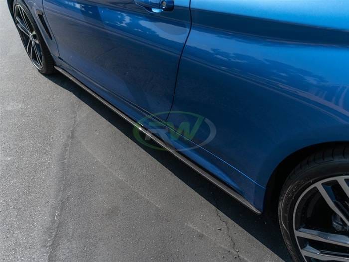 BMW F32 F33 F36 Carbon Fiber Side Skirt Extensions bmwf32015